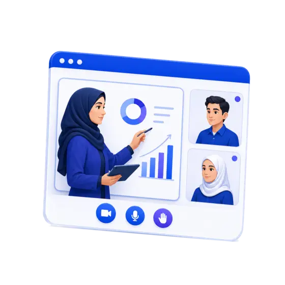 کلاس آنلاین تعاملی با معلم و دانش‌آموزان